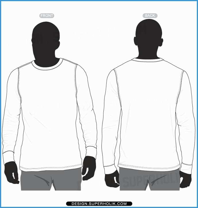 689x725 Long Sleeve T Shirt Template Vector Free Beautiful Long Sleeve