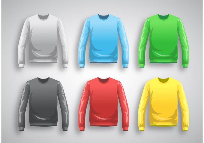 700x490 Long Sleeve T Shirt Template Vector