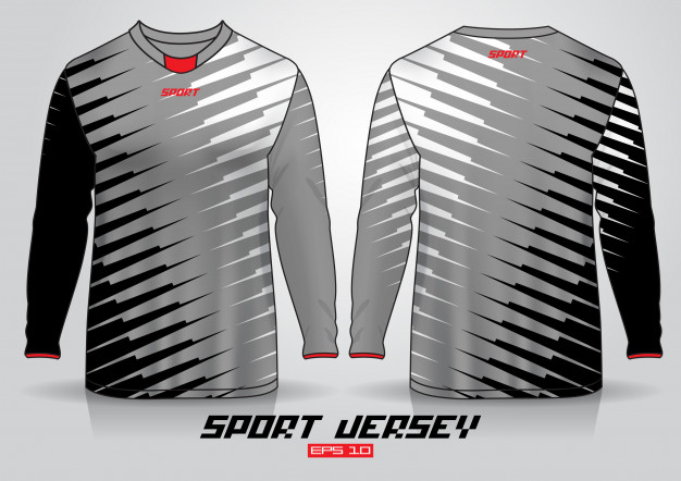 626x442 Long Sleeve T Shirt Design Template, Uniform Front And Back View