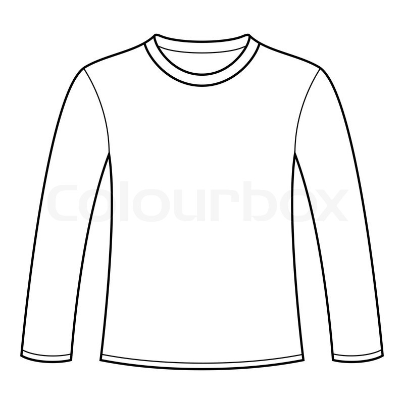 800x800 Long Sleeved T Shirt Template Stock Vector Colourbox