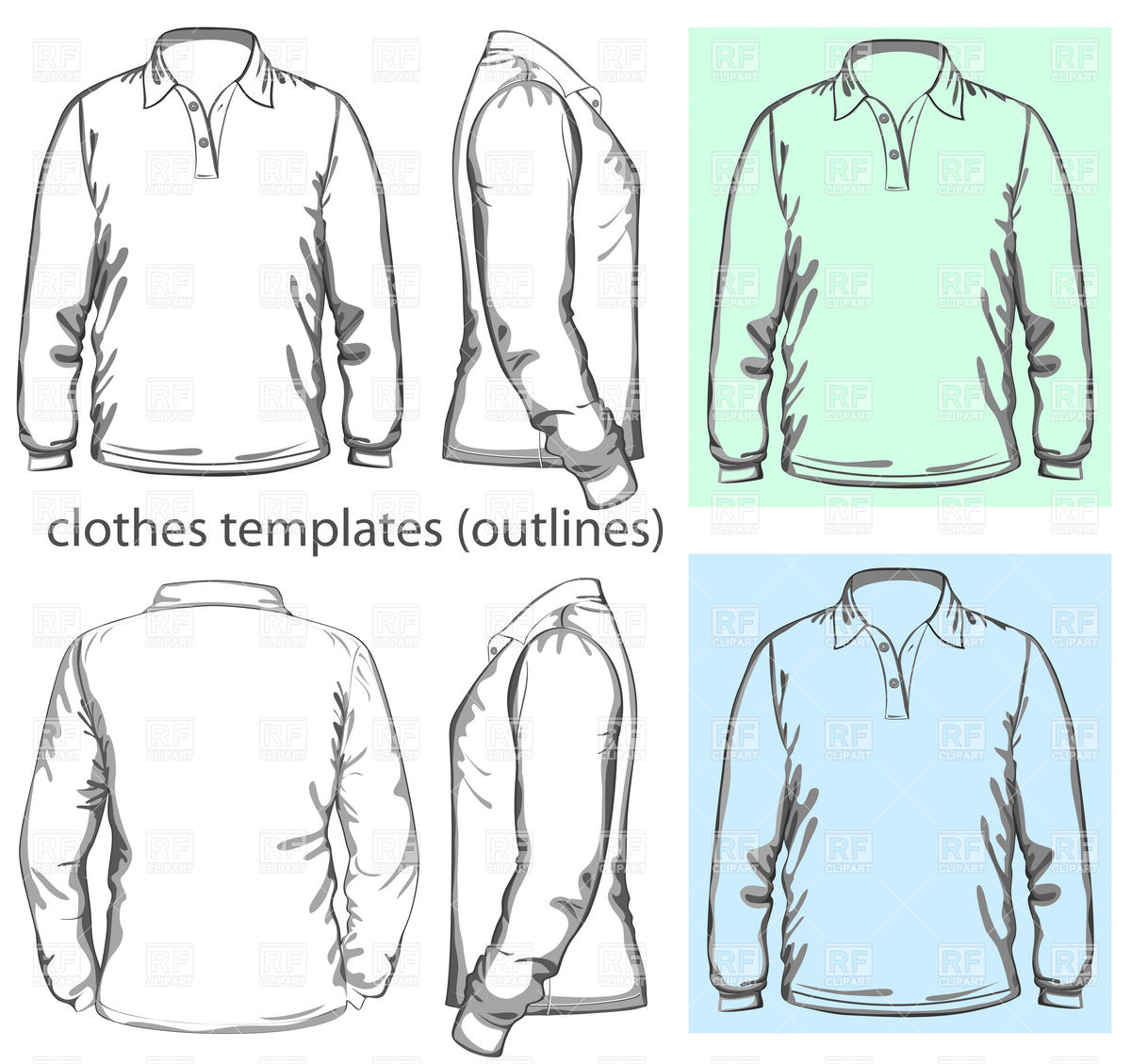 1200x1129 Men's Polo Shirt With Long Sleeve Vector Image Of Beauty, Fashion