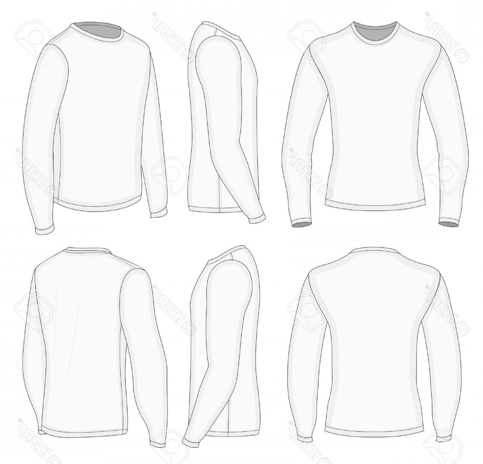 1560x1498 Photoall Six Views Men S White Long Sleeve T Shirt Design