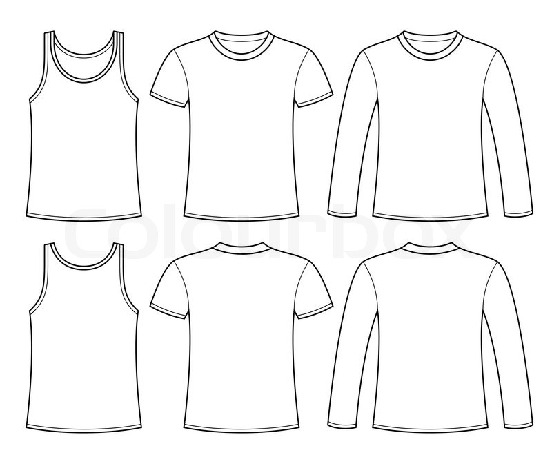 800x672 Singlet, T Shirt And Long Sleeved Stock Vector Colourbox