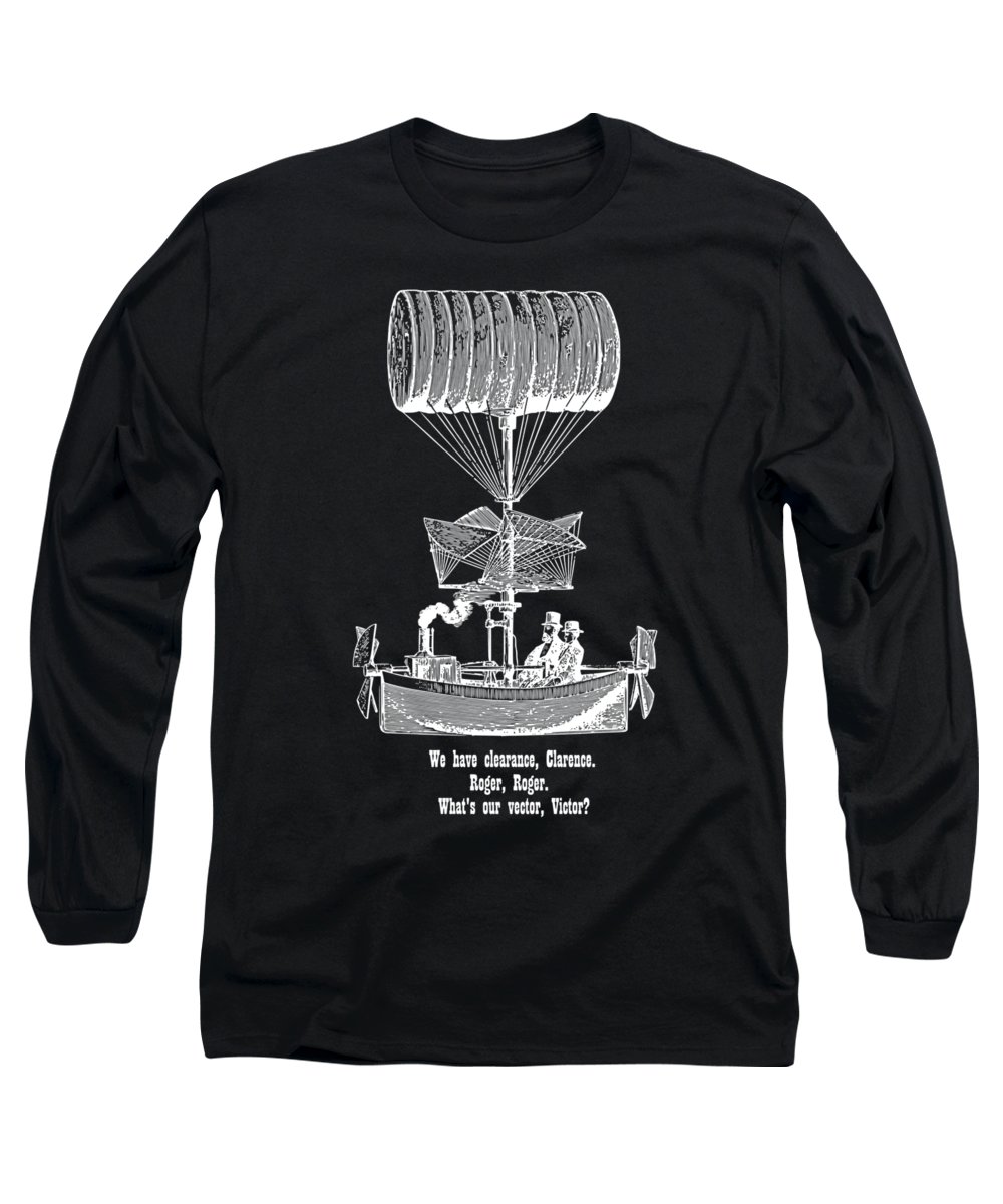 1000x1200 Vector Victor Vintage Airship White Transparent Long Sleeve T