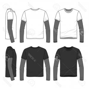 300x300 Long Sleeve T Shirt Vector Template Hoodamathrun