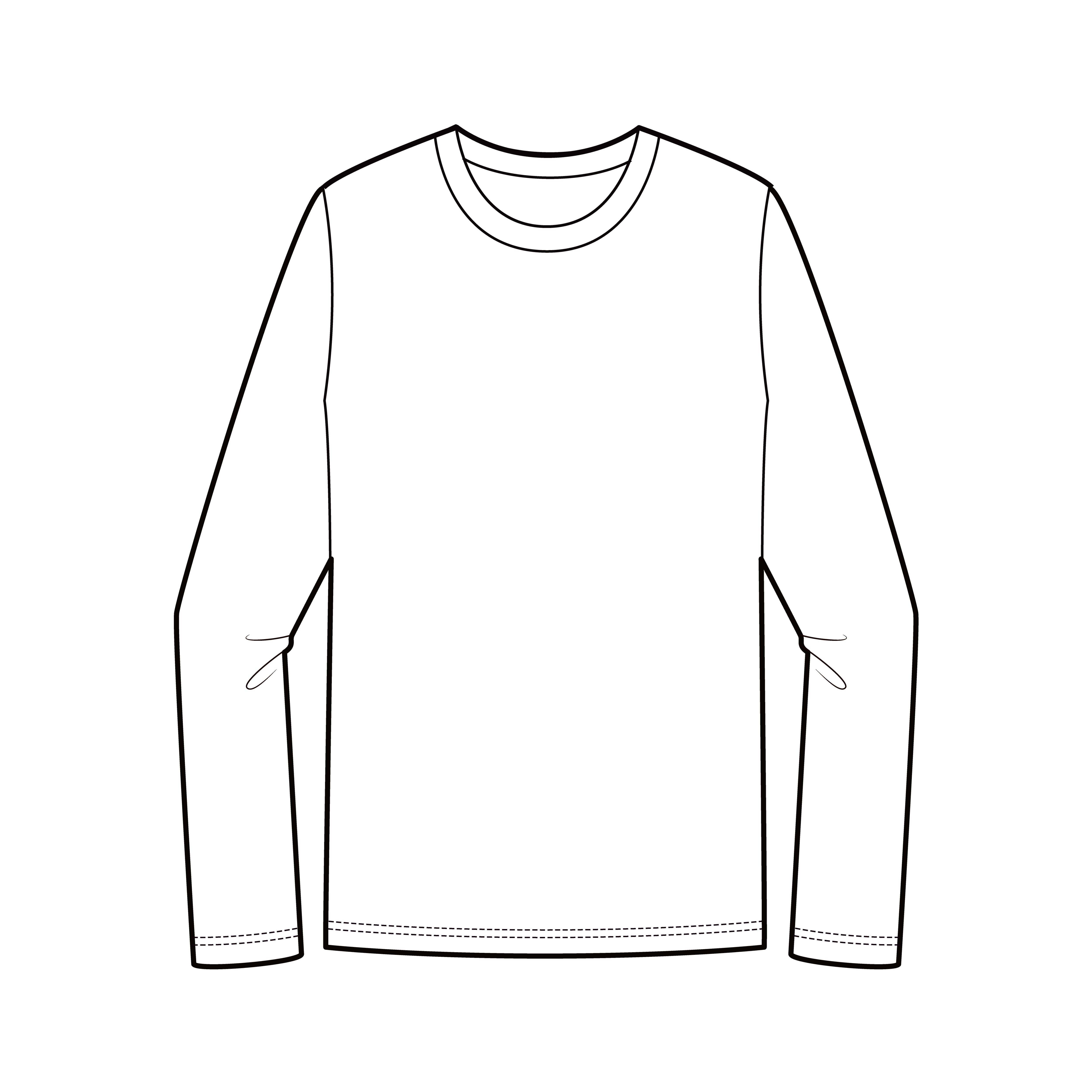 Long Sleeve T Shirt Vector Template at Vectorified com Collection of