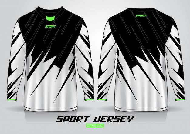 626x442 Long Sleeve T Shirt Design Template, Uniform Front And Back View