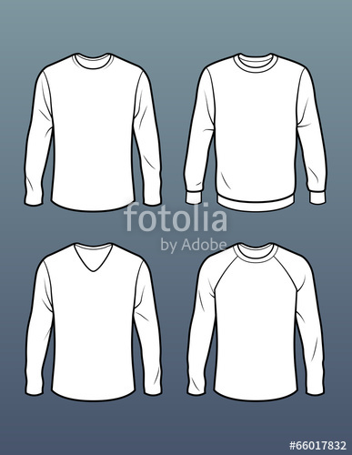 387x500 Set Of Long Sleeve T Shirt Templates Stock Image And Royalty
