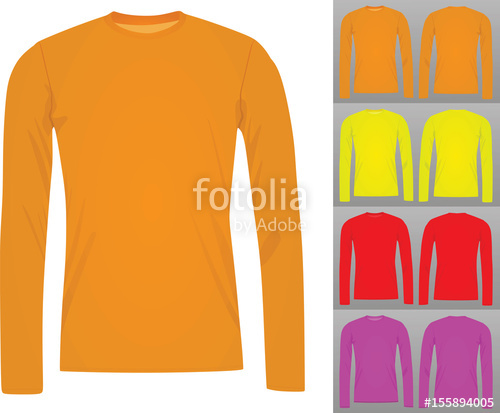 500x413 Set Of Colorful Long Sleeve T Shirt Template Vector Stock Image