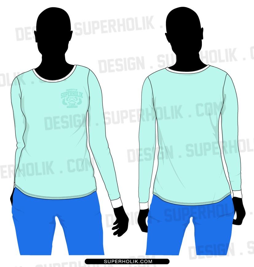 827x870 Women's Long Sleeve T Shirt Vector Template For Fashion Designer