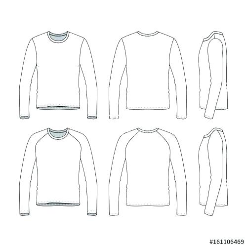 500x500 Blank Long Sleeve Shirt Template