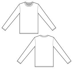256x240 Long Sleeve T Shirt Set Vector Illustration Flat Sketches Template