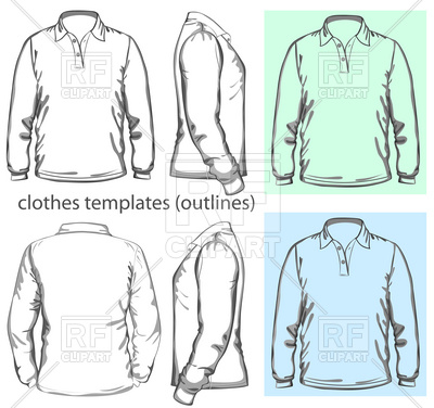 400x376 Men's Polo Shirt With Long Sleeve Vector Image Of Beauty, Fashion