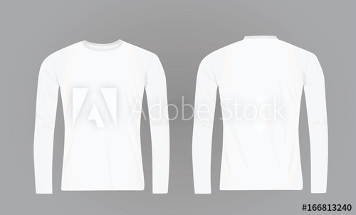 500x302 White Long Sleeve T Shirt Vector Illustration