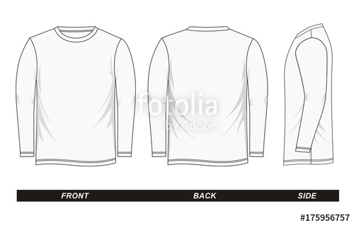 500x319 Sketch Shirt Long Sleeve White Vector Stock Image And Royalty