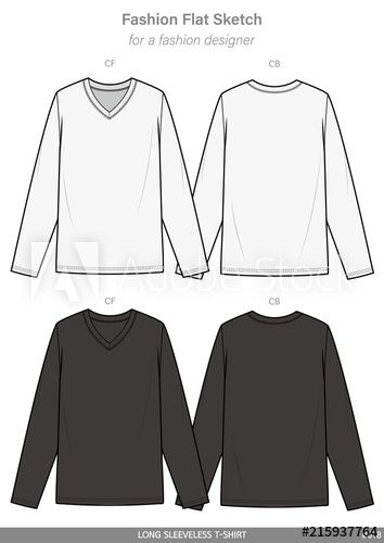 354x500 Long Sleeve T Shirts Fashion Flat Sketches Technical Drawings Teck