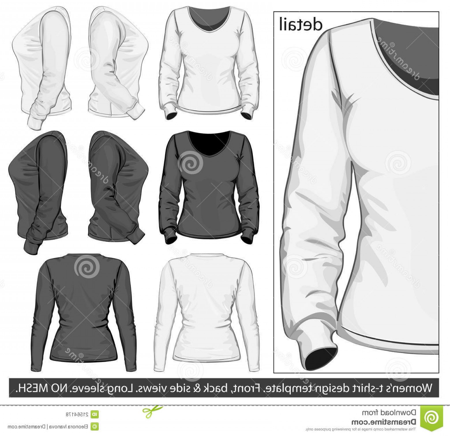 1560x1513 Royalty Free Stock Photos Women S T Shirt Design Template Long