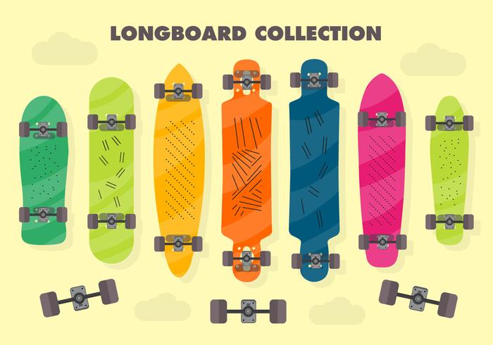 700x490 Free Longboard Vector Background