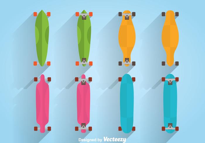 700x490 Colorful Longboard Vector