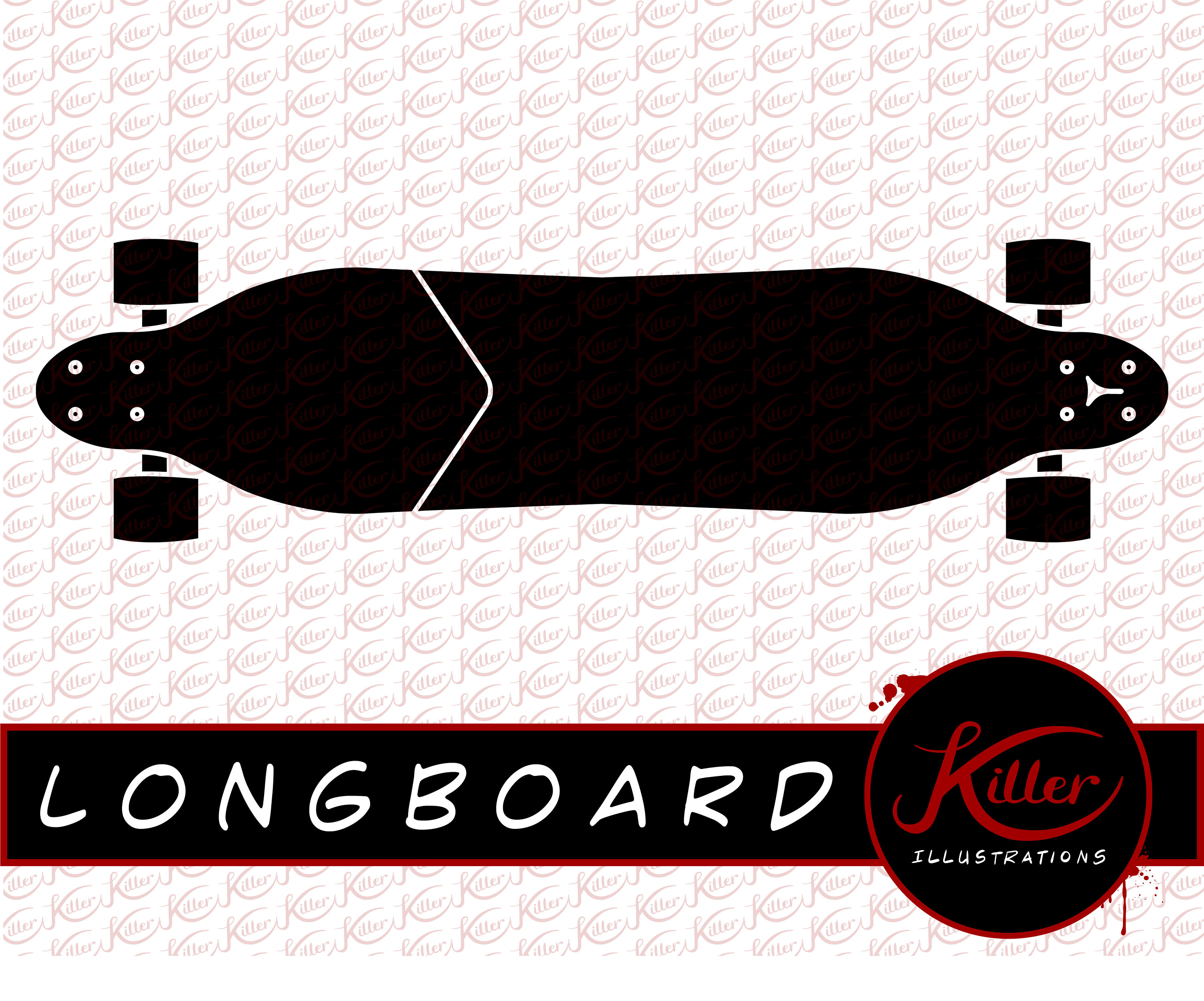 3000x2495 Longboard Vector Skateboard Clip Art Instant Etsy