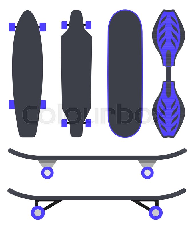 679x800 Skateboard Types, Set Different Stock Vector Colourbox