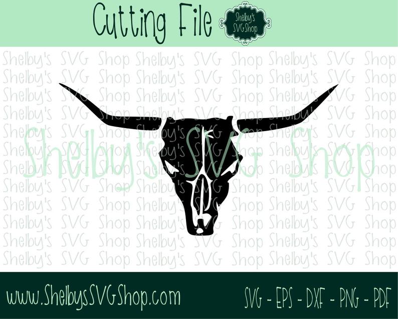 794x635 Longhorn Skull Cutting Dxf Png Pdf Etsy