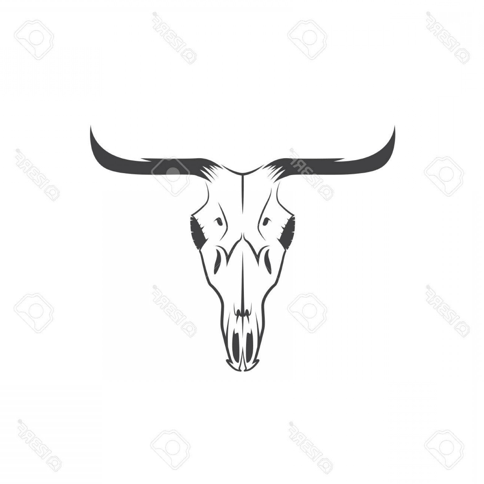 1560x1560 Photostock Vector Abstract Texas Cow Skull Vector Design Template