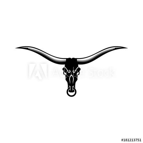 500x500 Longhorn Vector Illustration Vector Template