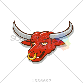 340x340 Stock Illustration Of Vector Red Texas Longhorn Bull Head
