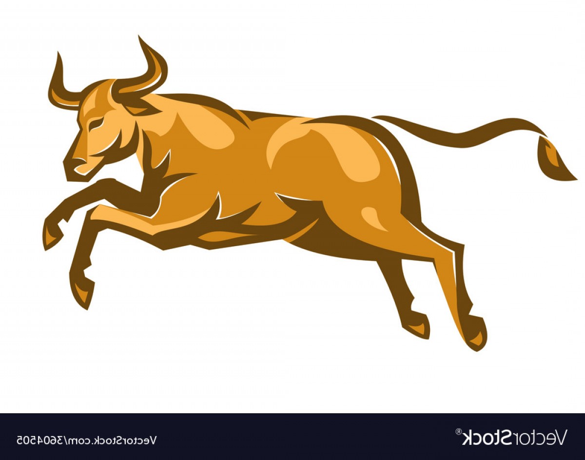 1200x944 Texas Longhorn Bull Jumping Side Retro Vector Hoodamathrun