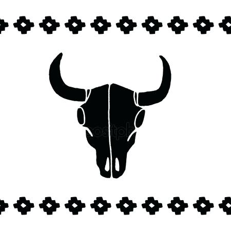 450x450 Longhorn With Flowers Vector