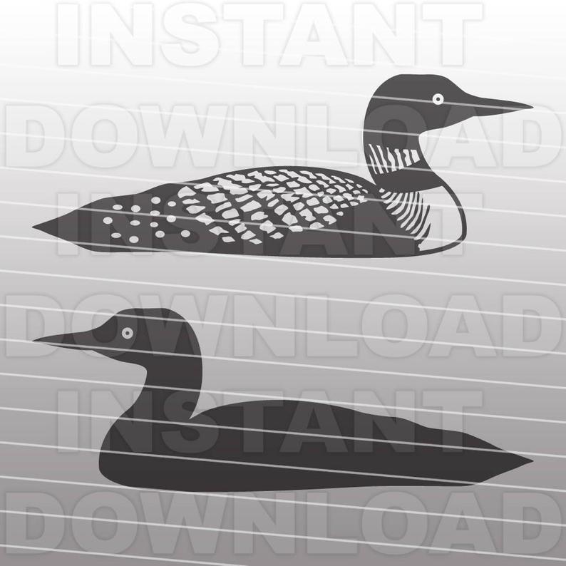 794x794 Loon Fileloon Silhouette Fileloon Vector Etsy