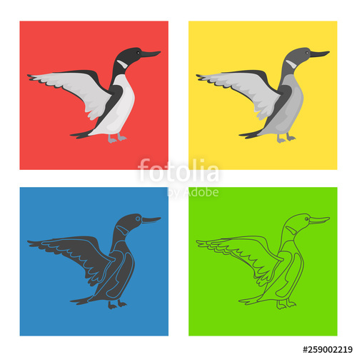 500x500 Loon Color Flat, Line, Simple, Black And White Concept Icons Set