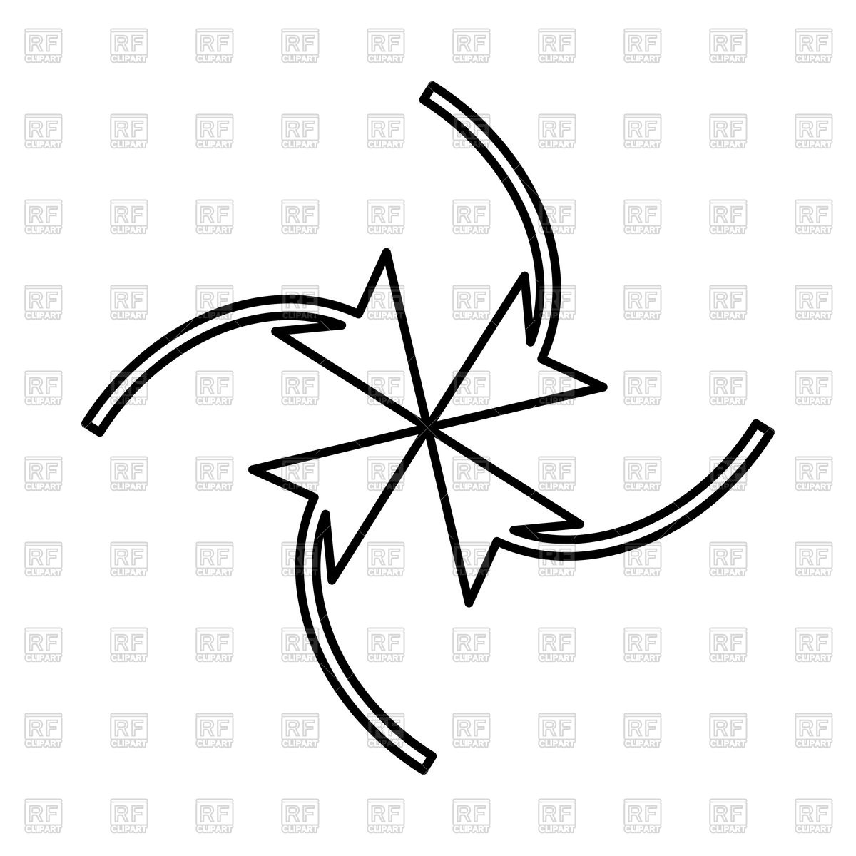 1200x1200 Four Arrows In Loop In Center Black Icon Vector Image Of Icons
