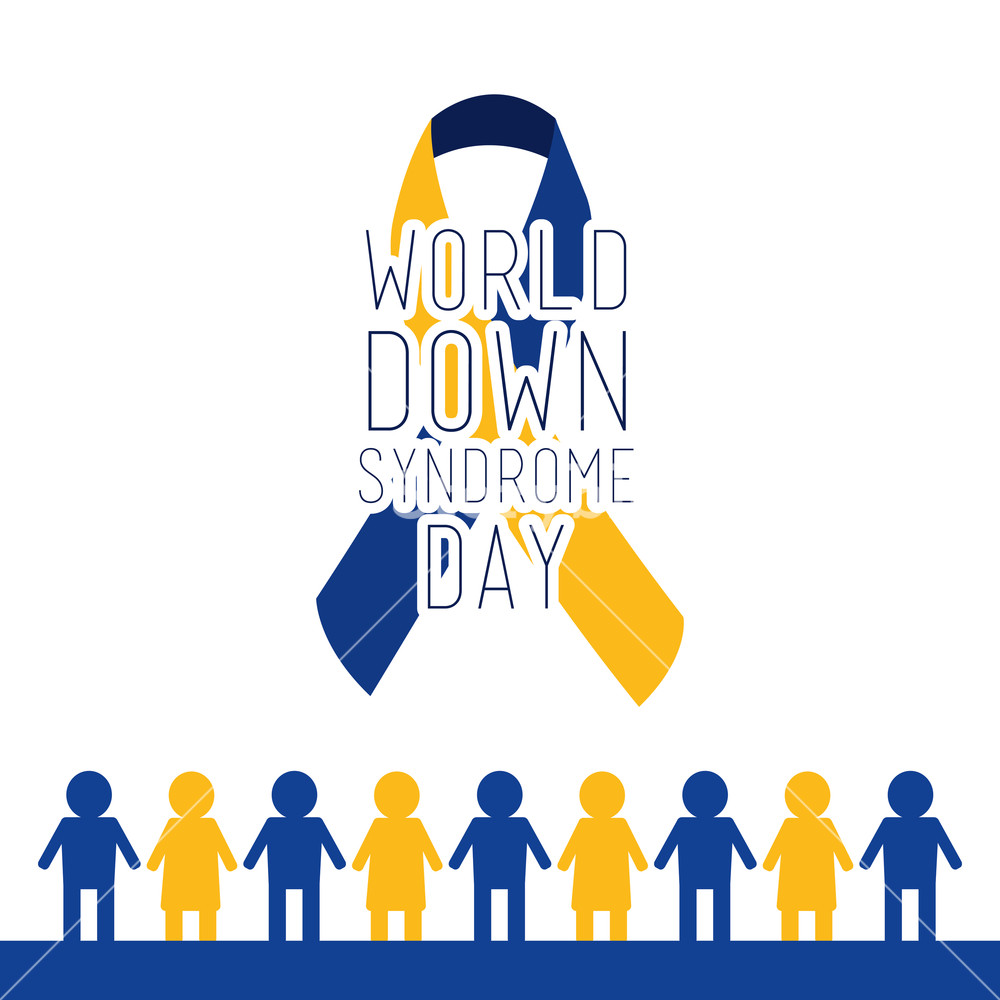 1000x1000 World Down Syndrome Day Blue And Yellow Loop Vector Illustration