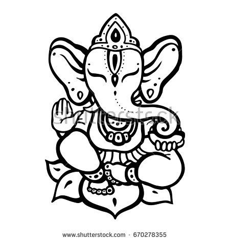 Hindu Elephant Lord Ganesha Vector Hand Drawn Illustration 450x470 Hindu Elephant Lord Ganesha Vector Hand Drawn Illustration
