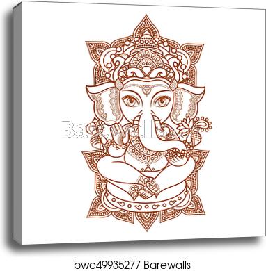 Lord Ganesha Vector Illustration, Canvas Print Barewalls 382x390 Lord Ganesha Vector Illustration, Canvas Print Barewalls