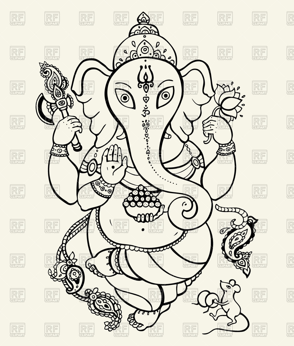 Outline Of Lord Ganesha Vector Image Of Signs, Symbols, Maps 1020x1200 Outline Of Lord Ganesha Vector Image Of Signs, Symbols, Maps