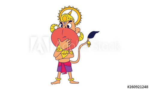 Vector Cartoon Illustration Of Lord Hanuman Confused Isolated 500x300 Vector Cartoon Illustration Of Lord Hanuman Confused Isolated