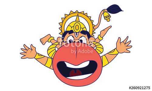 Vector Cartoon Illustration Of Lord Hanuman Flying Isolated 500x300 Vector Cartoon Illustration Of Lord Hanuman Flying Isolated