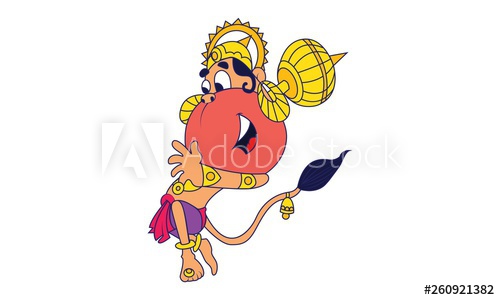 Vector Cartoon Illustration Of Lord Hanuman Shocked Isolated 500x300 Vector Cartoon Illustration Of Lord Hanuman Shocked Isolated