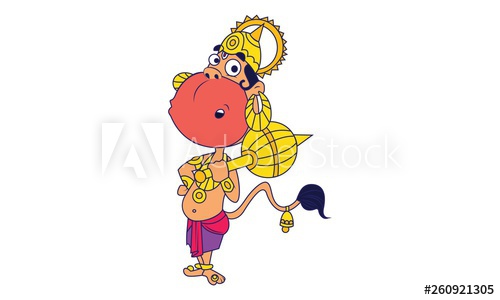Vector Cartoon Illustration Of Lord Hanuman Thinking Isolated 500x300 Vector Cartoon Illustration Of Lord Hanuman Thinking Isolated