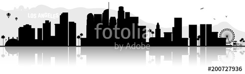 500x151 Los Angeles L A Skyline Silhouette Schwarz Stock Image