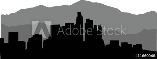 500x188 Los Angeles Skyline Vector