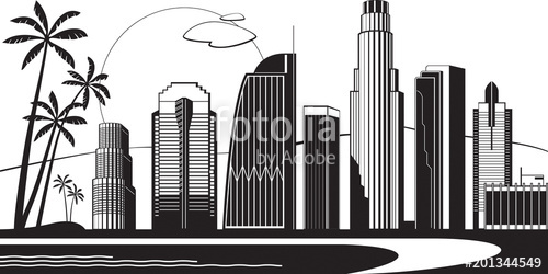 500x250 Los Angeles Silhouette