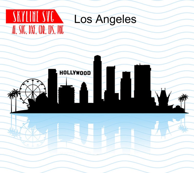794x707 Los Angeles Vector Skyline Los Angele Silhouette Etsy