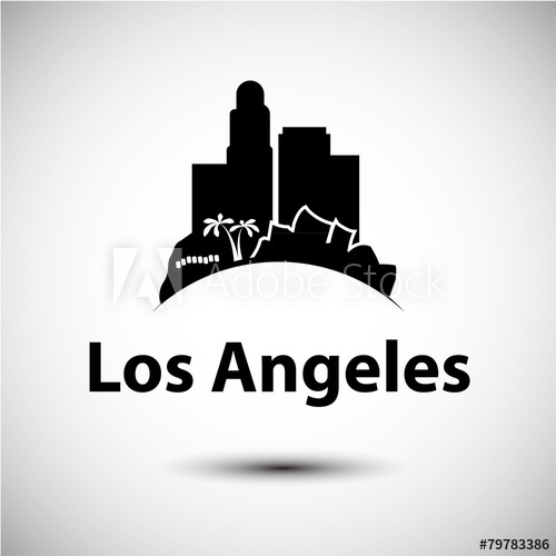 500x500 Vector Silhouette Of Los Angeles, Usa