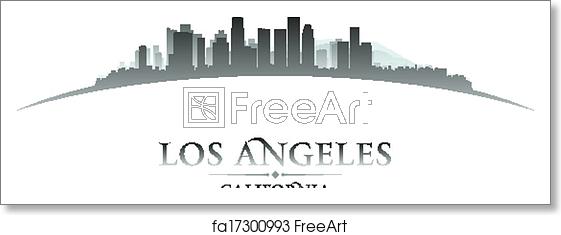 561x235 Free Art Print Of Los Angeles California City Skyline Silhouette