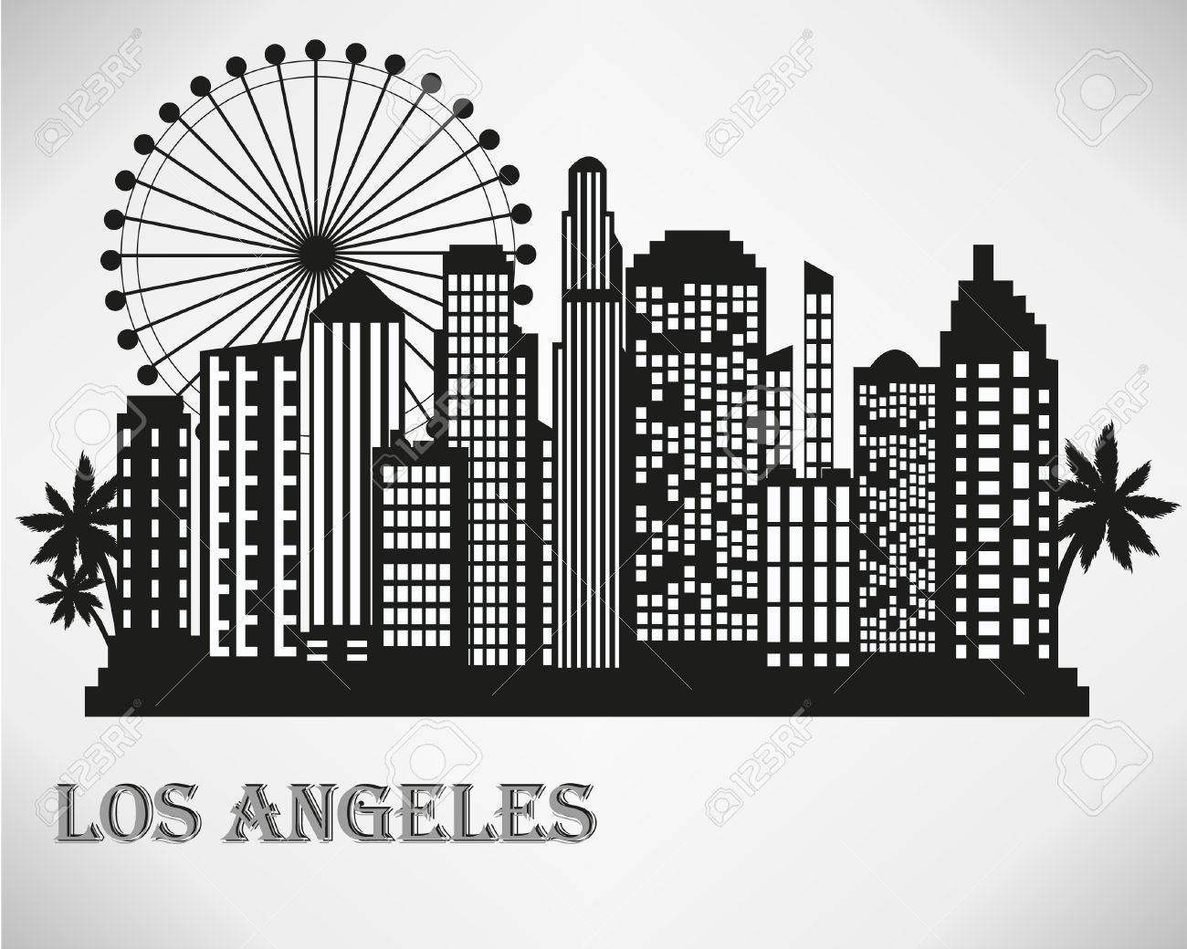 1300x1040 Huge Collection Of 'los Angeles City Silhouette' Download More