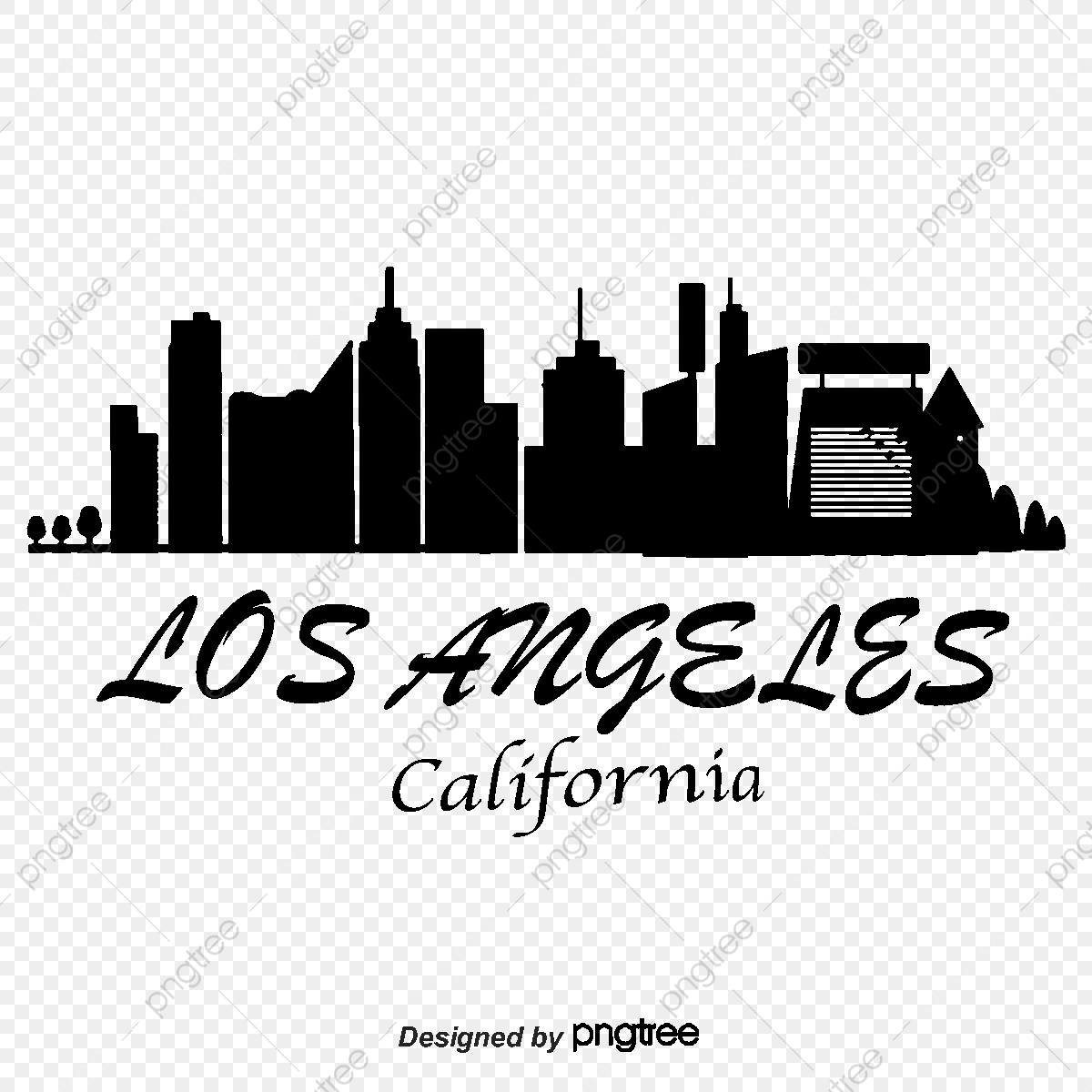 1200x1200 Los Angeles, City Silhouette, City, High Rise Png And Vector